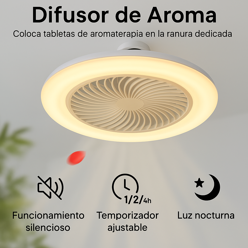Lámpara Ventilador 3 en 1 con Aromaterapia– Confort, Frescura y Bienestar en un Solo Dispositivo