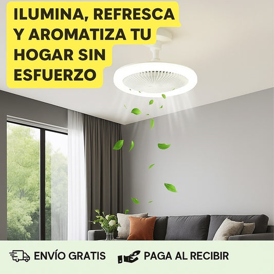 Lámpara Ventilador 3 en 1 con Aromaterapia– Confort, Frescura y Bienestar en un Solo Dispositivo